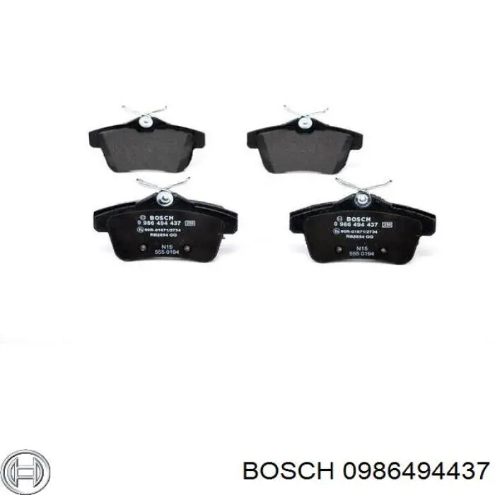 0986494437 Bosch pastillas de freno traseras