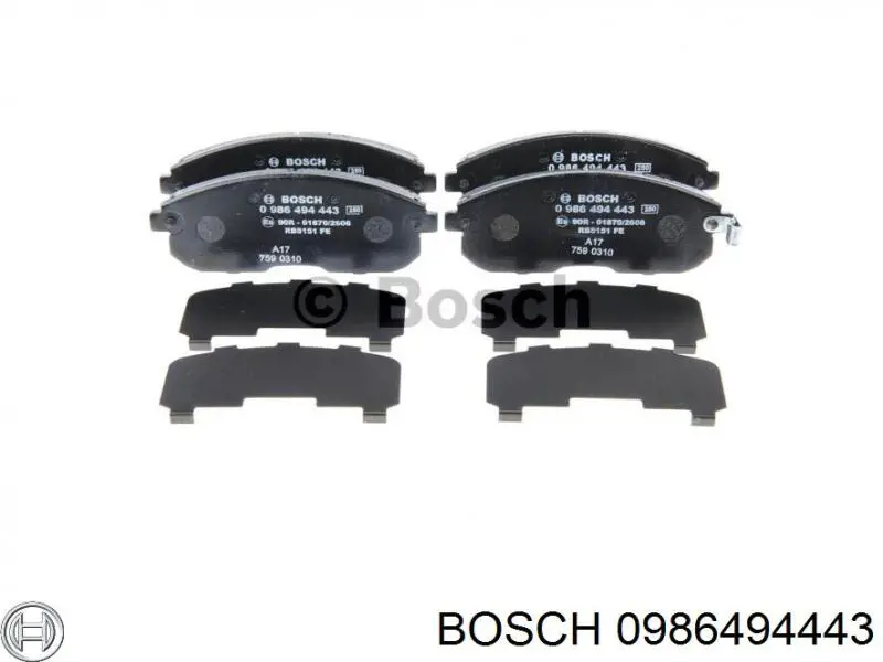 0986494443 Bosch pastillas de freno delanteras