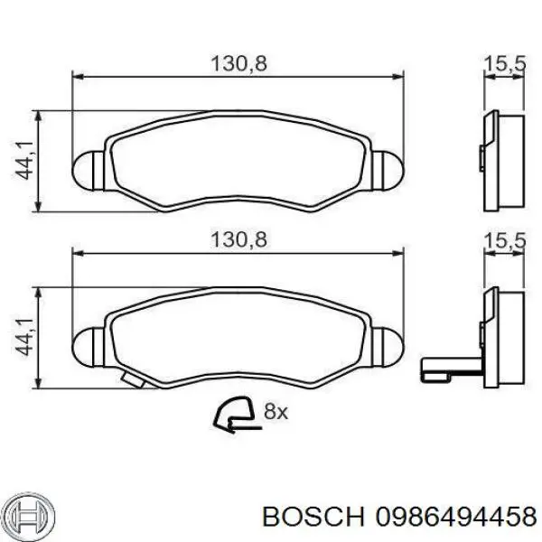 0986494458 Bosch pastillas de freno delanteras