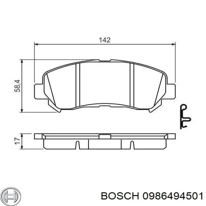 0986494501 Bosch pastillas de freno delanteras