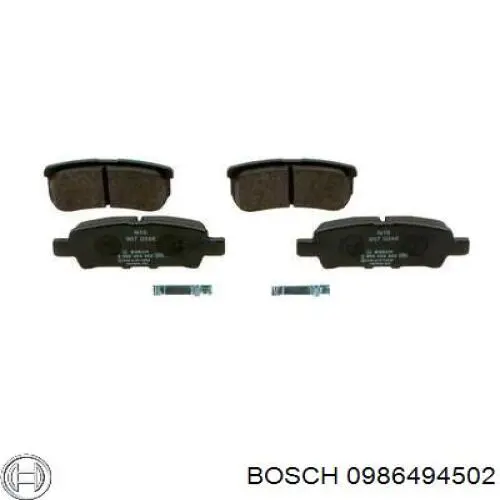 0986494502 Bosch pastillas de freno traseras