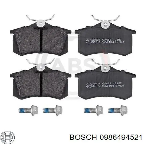 0986494521 Bosch pastillas de freno traseras