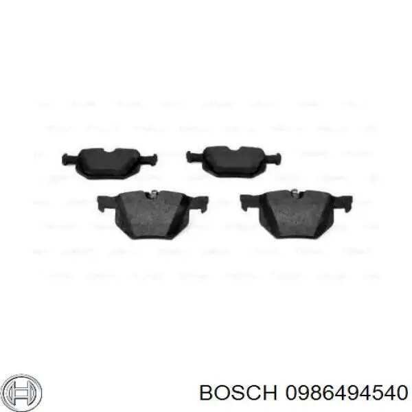 0 986 494 540 Bosch pastillas de freno traseras