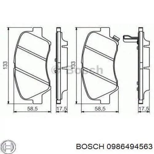 0986494563 Bosch pastillas de freno delanteras