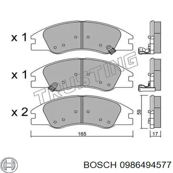 0986494577 Bosch pastillas de freno delanteras