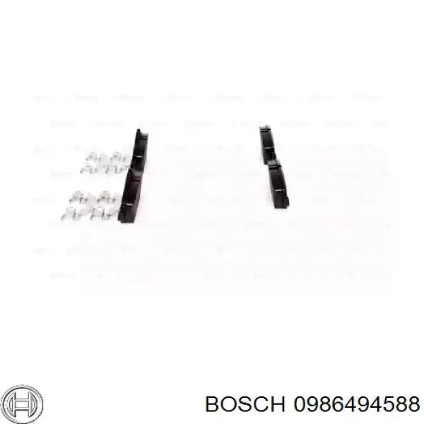 0 986 494 588 Bosch pastillas de freno delanteras