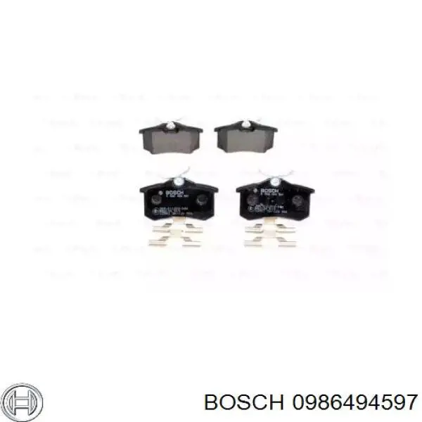 0 986 494 597 Bosch pastillas de freno traseras