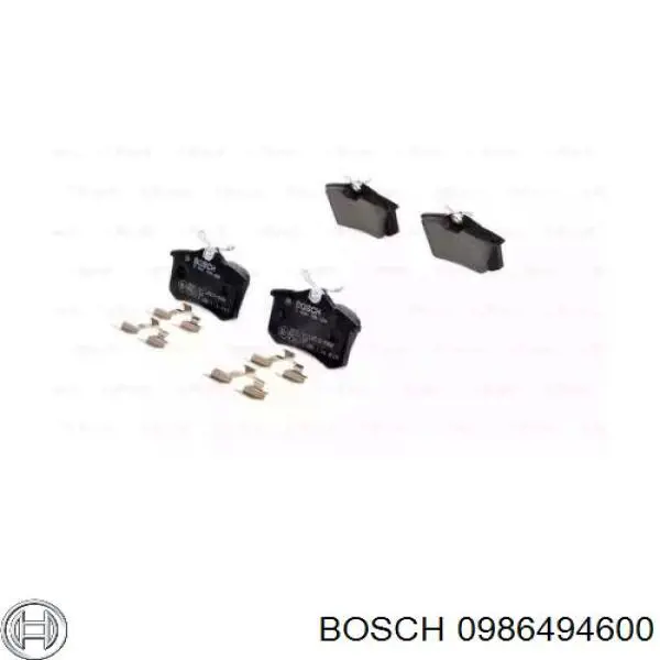 0986494600 Bosch pastillas de freno traseras