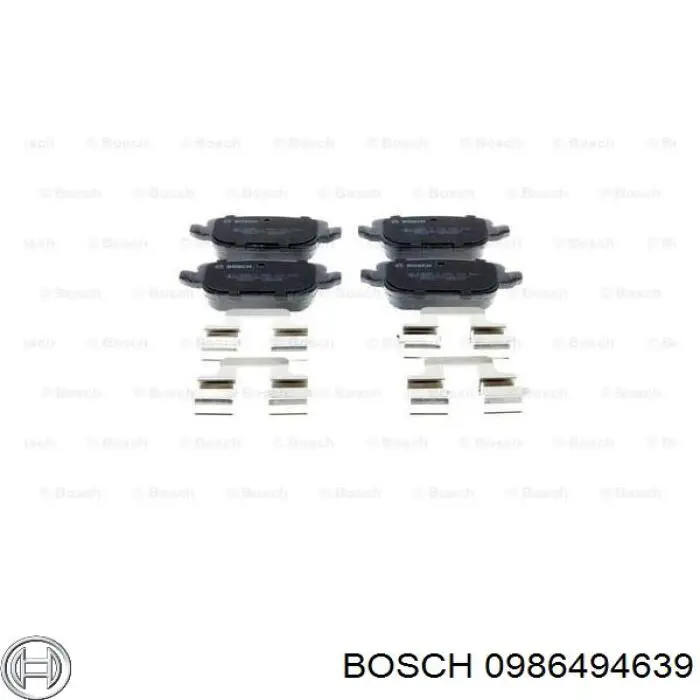 0986494639 Bosch pastillas de freno traseras