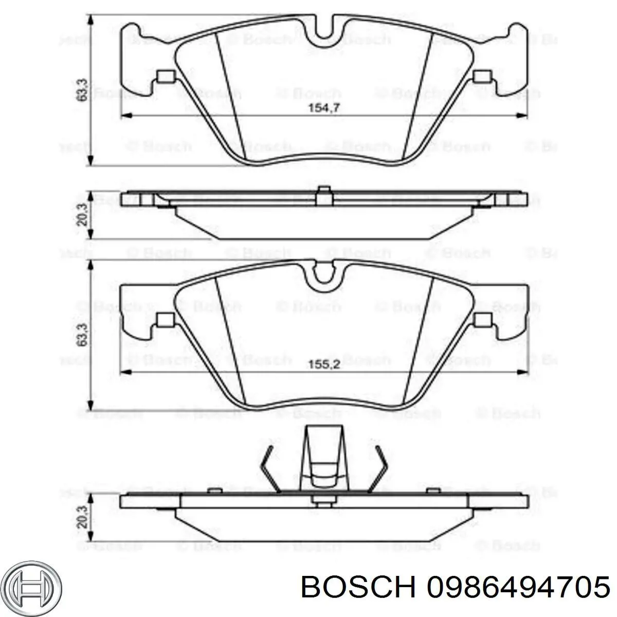 0986494705 Bosch pastillas de freno delanteras