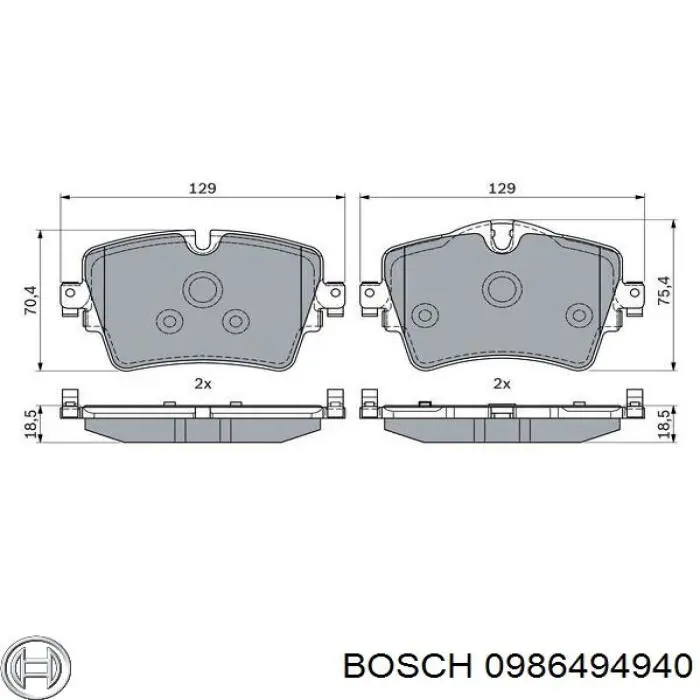 0986494940 Bosch pastillas de freno delanteras