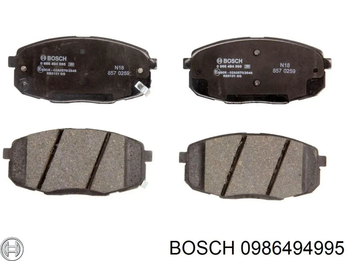 0986494995 Bosch pastillas de freno delanteras