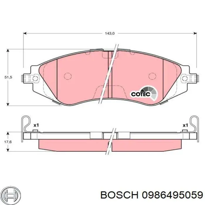 0986495059 Bosch pastillas de freno delanteras