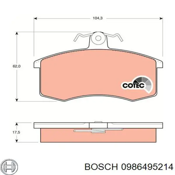 0986495214 Bosch pastillas de freno delanteras