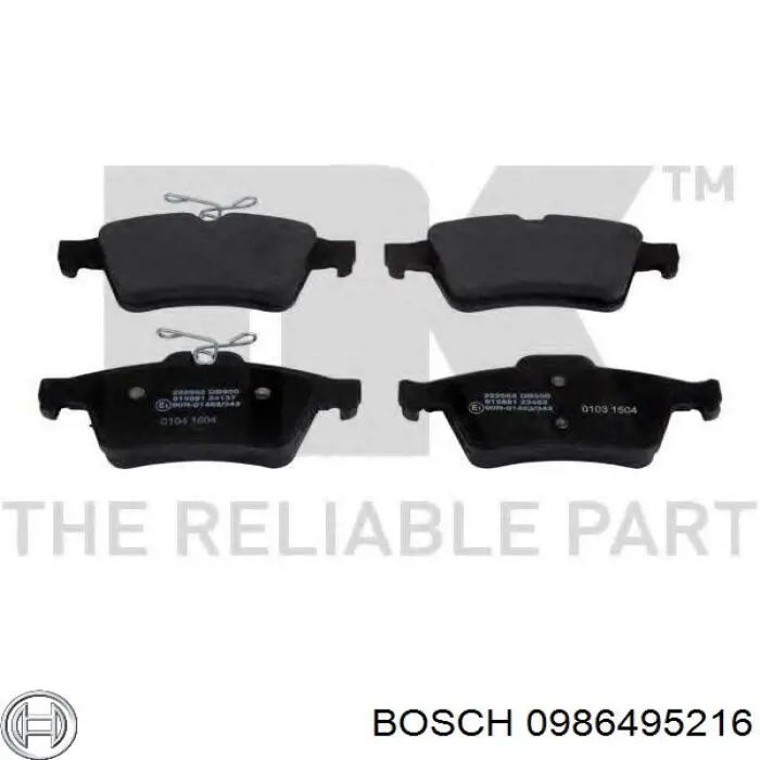 0986495216 Bosch pastillas de freno traseras