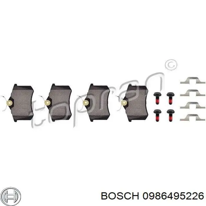 0986495226 Bosch pastillas de freno traseras