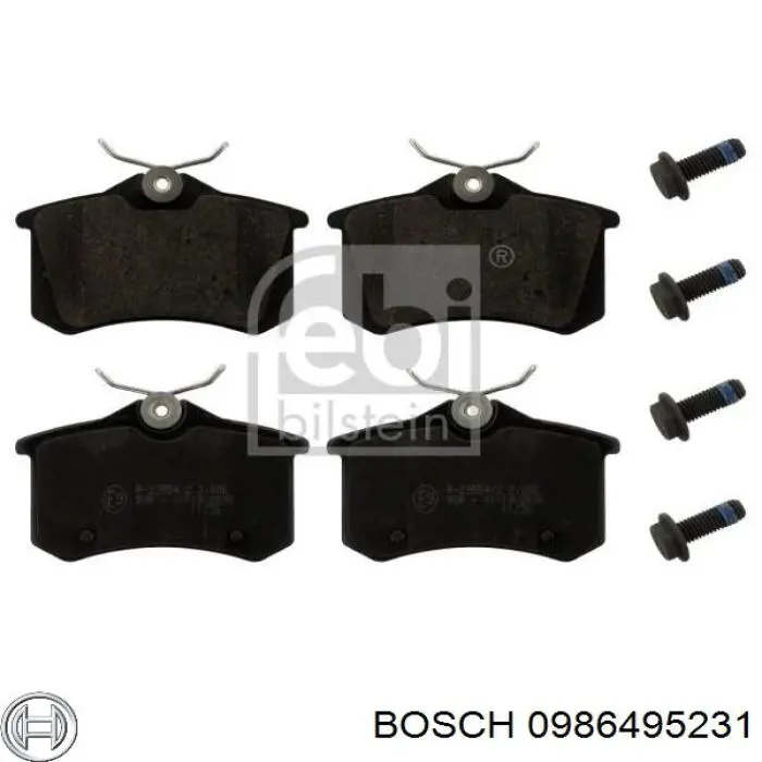 0986495231 Bosch pastillas de freno traseras