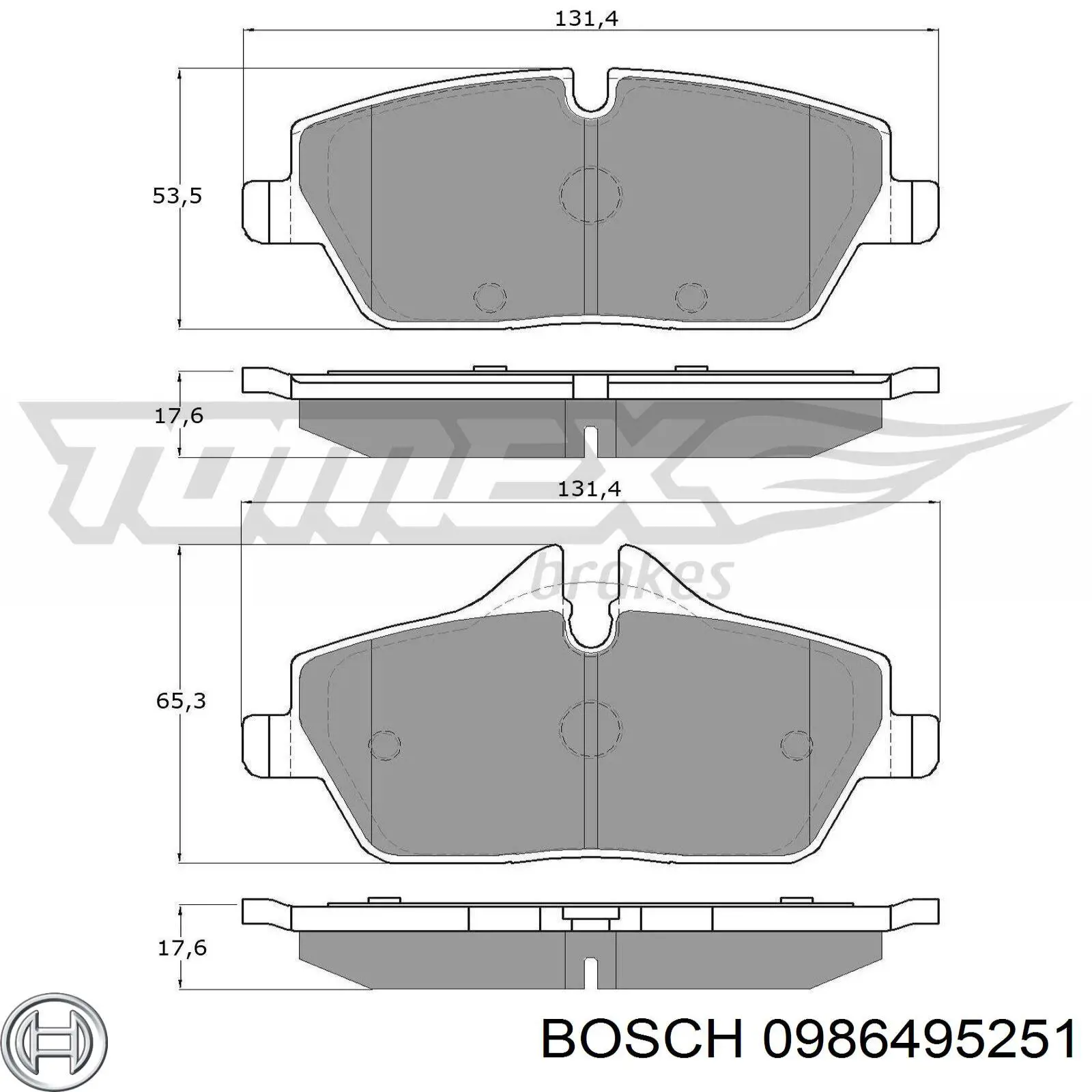 0986495251 Bosch pastillas de freno delanteras