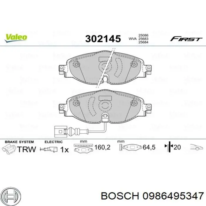 0986495347 Bosch pastillas de freno delanteras