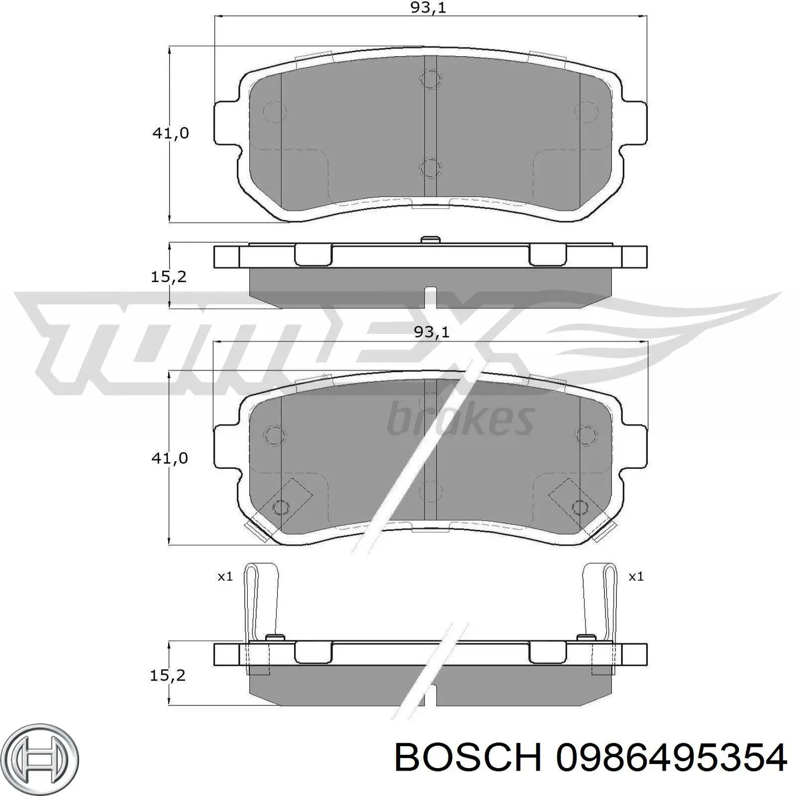 0986495354 Bosch pastillas de freno traseras