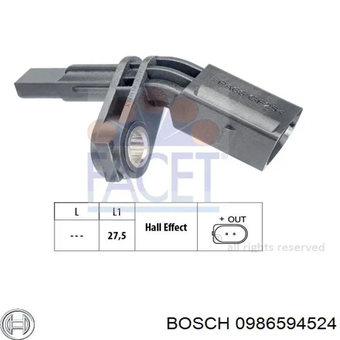 0986594524 Bosch sensor abs trasero izquierdo