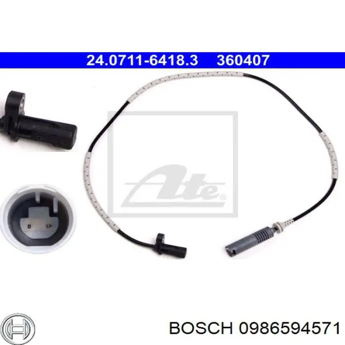 0 986 594 571 Bosch sensor abs trasero