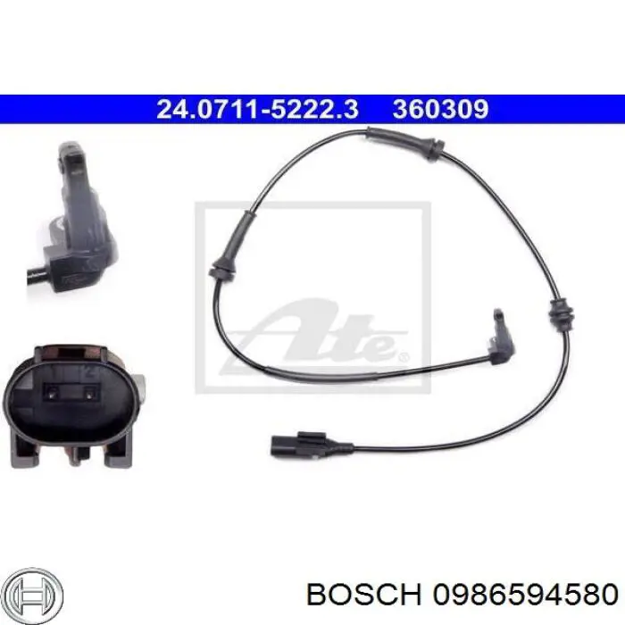 0 986 594 580 Bosch sensor abs delantero