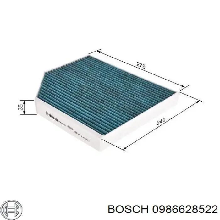 0 986 628 522 Bosch filtro de habitáculo