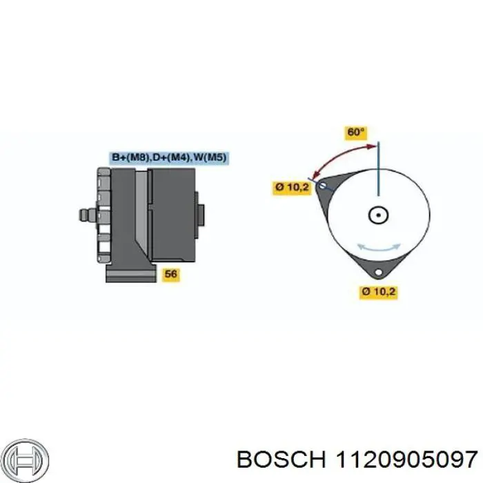 1 120 905 097 Bosch cojinete, alternador