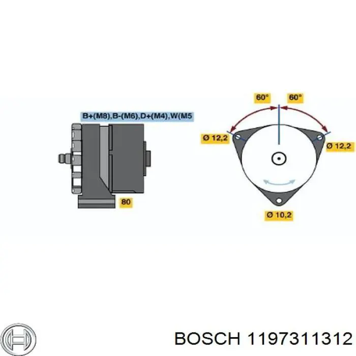 1197311312 Bosch regulador de rele del generador (rele de carga)