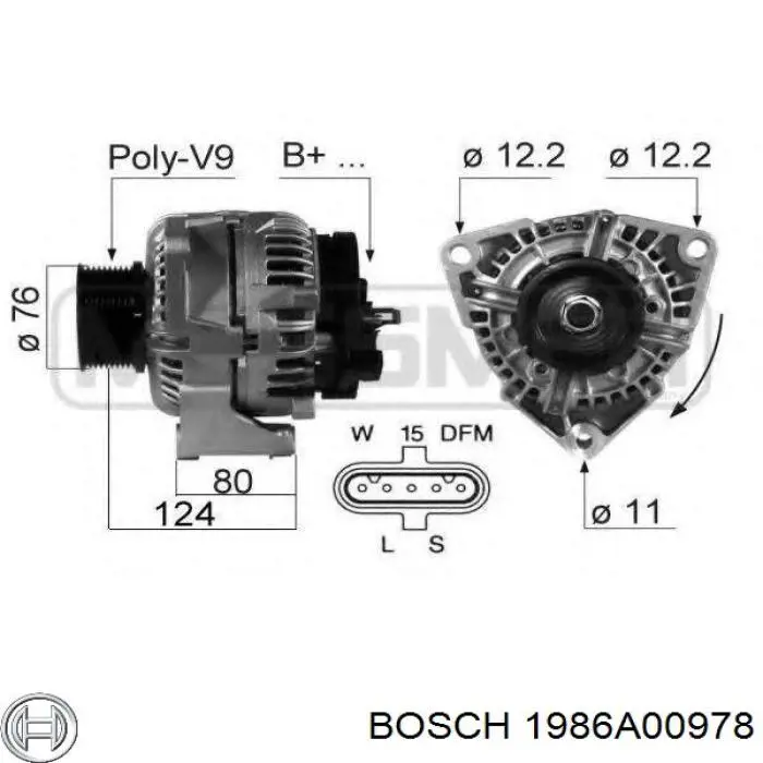 1 986 A00 978 Bosch alternador