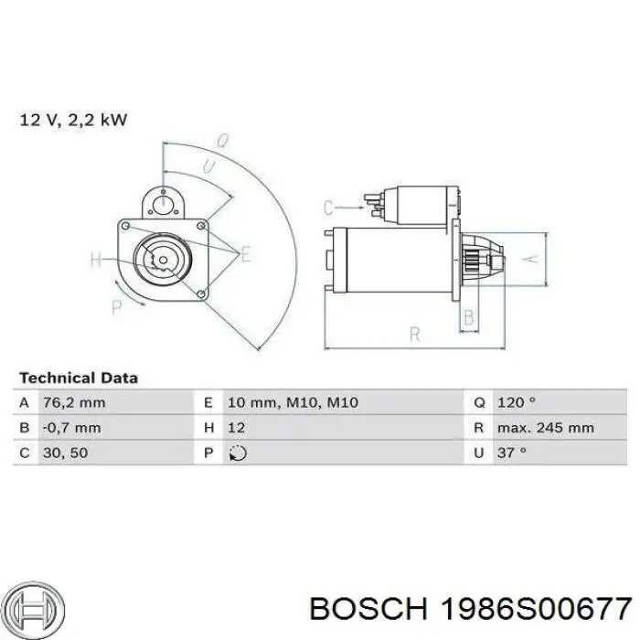 1986S00677 Bosch motor de arranque