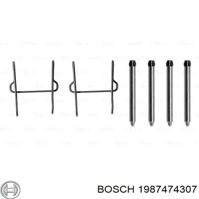 1987474307 Bosch juego de reparación, pastillas de frenos