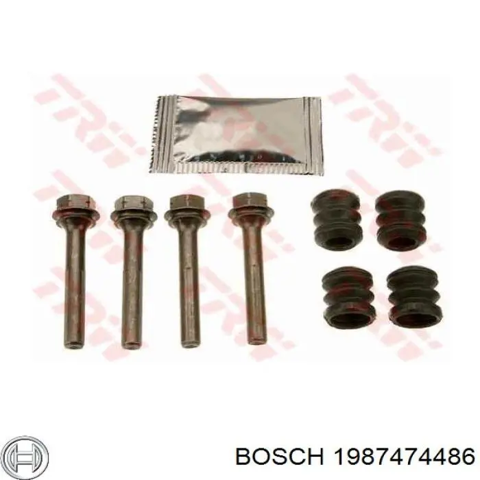 1987474486 Bosch juego de reparación, pinza de freno delantero