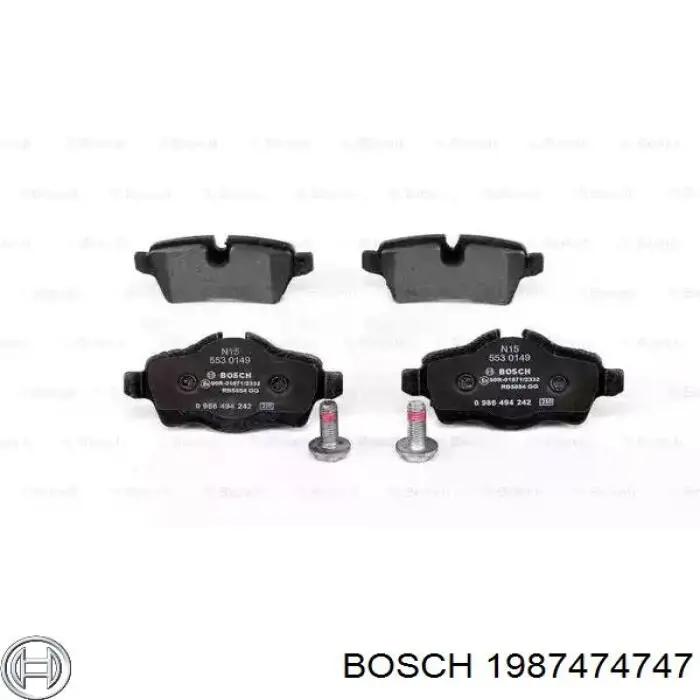 1987474747 Bosch pastillas de freno traseras