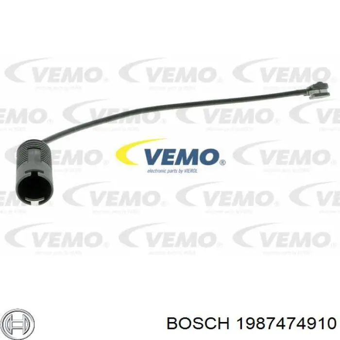 1987474910 Bosch contacto de aviso, desgaste de los frenos, trasero