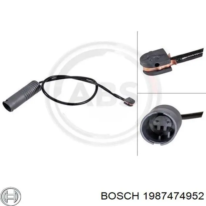 1987474952 Bosch contacto de aviso, desgaste de los frenos