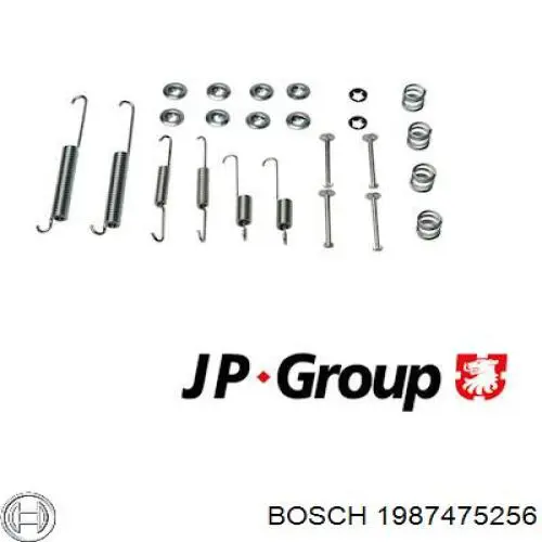 1987475256 Bosch kit de montaje, zapatas de freno traseras