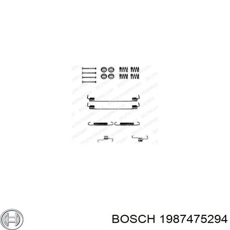 1987475294 Bosch kit de montaje, zapatas de freno traseras