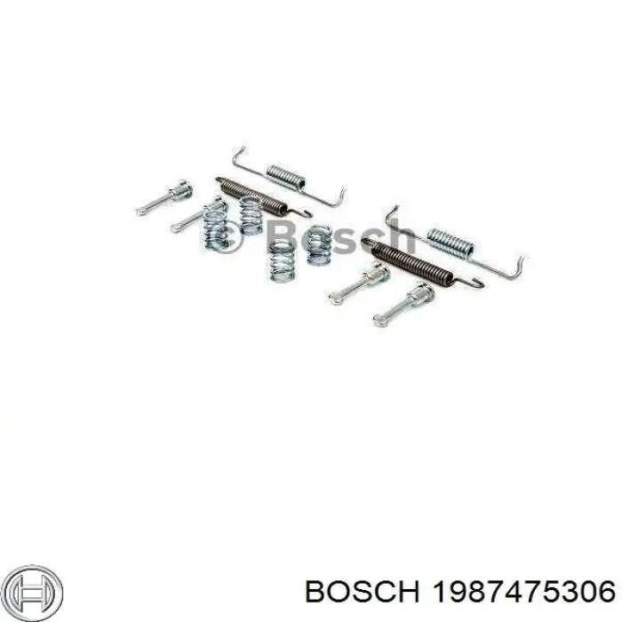 1987475306 Bosch kit de montaje, zapatas de freno traseras