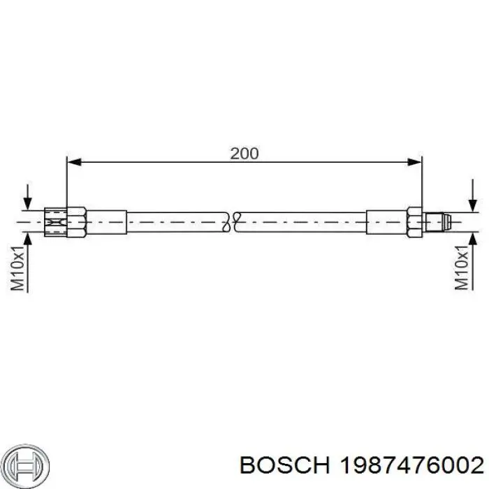 1987476002 Bosch tubo flexible de frenos trasero