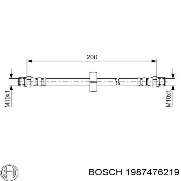 1987476219 Bosch tubo flexible de frenos trasero izquierdo