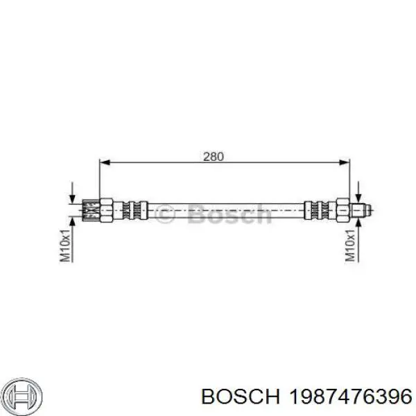 1 987 476 396 Bosch tubo flexible de frenos trasero