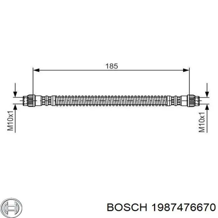 1987476670 Bosch tubo flexible de frenos trasero