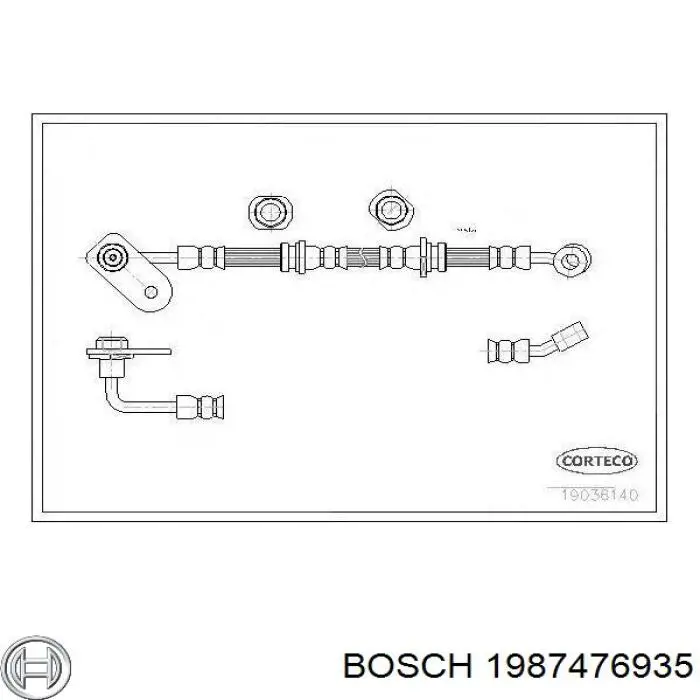 1987476935 Bosch tubo flexible de frenos delantero derecho