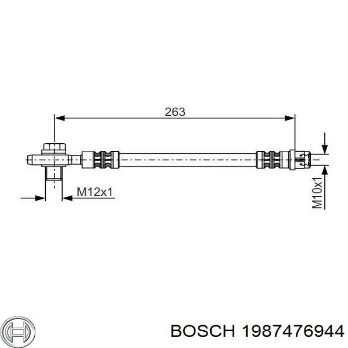 1987476944 Bosch tubo flexible de frenos trasero