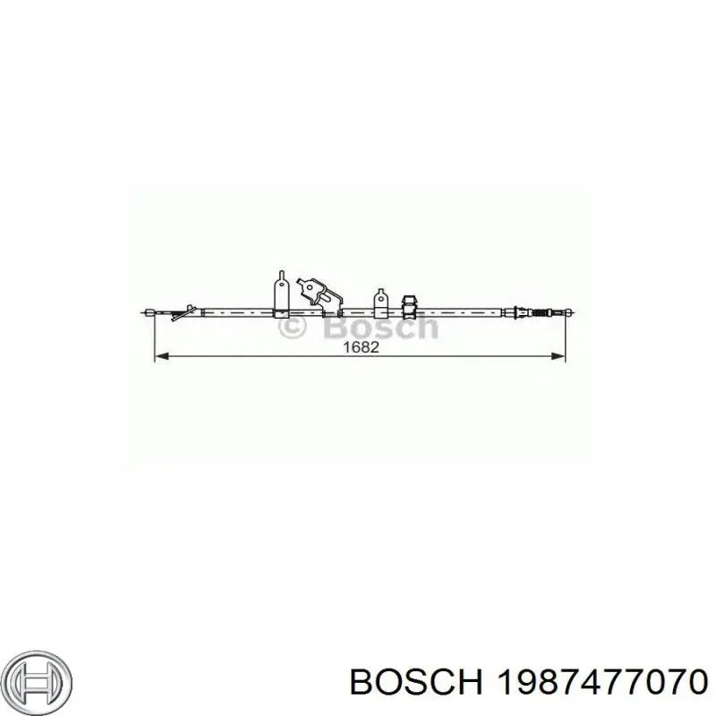 1987477070 Bosch cable de freno de mano trasero derecho