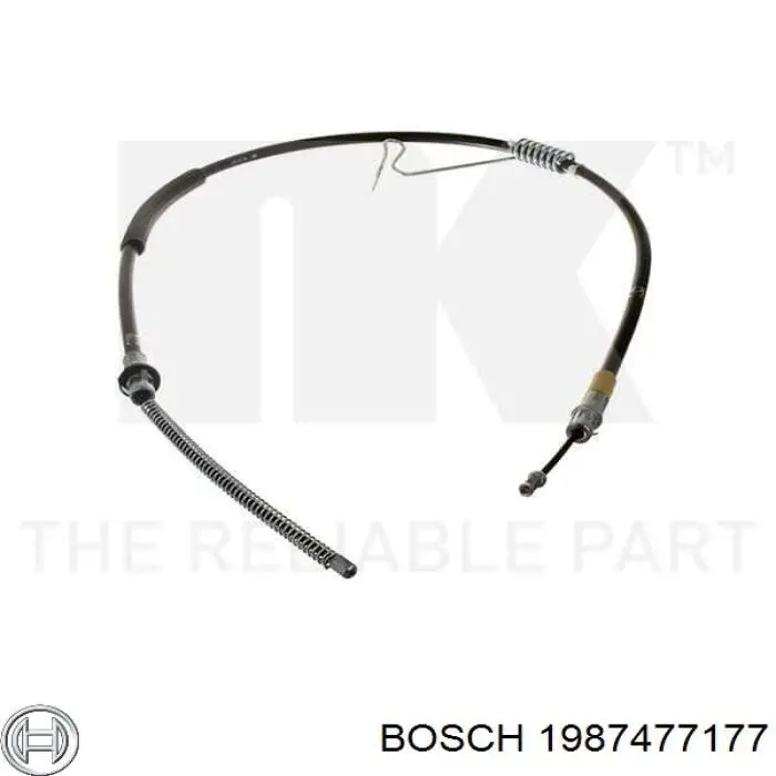 1 987 477 177 Bosch cable de freno de mano trasero derecho