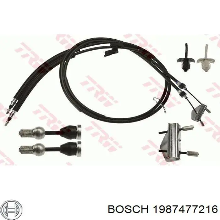 1987477216 Bosch cable de freno de mano trasero derecho/izquierdo