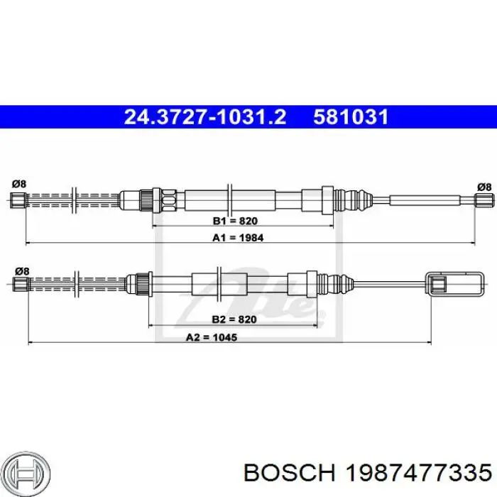  Cable de freno de mano trasero izquierdo para Renault Espace 2 